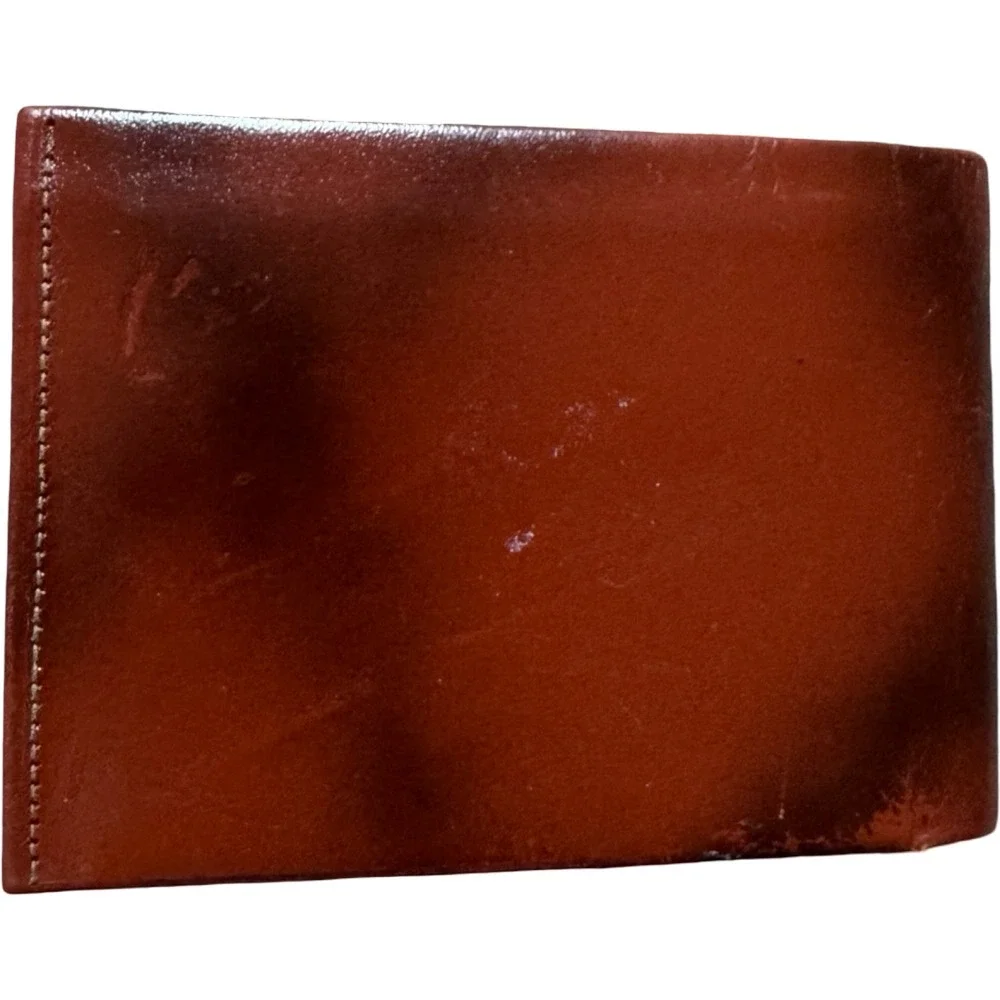 Unbranded Floral Embossed Bifold Wallet Mens OS Brown Good Top Grain Cowhide